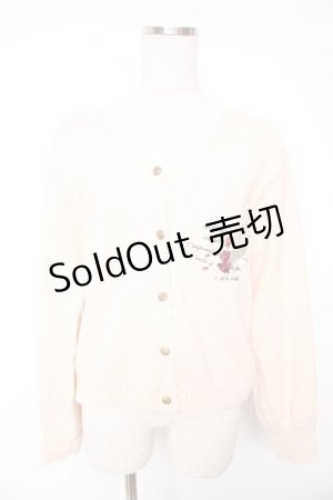 画像: axes femme / ディテクティブ刺繍ニットカーディガン  生成り Y-25-12-23-018-AX-TO-SZ-ZY