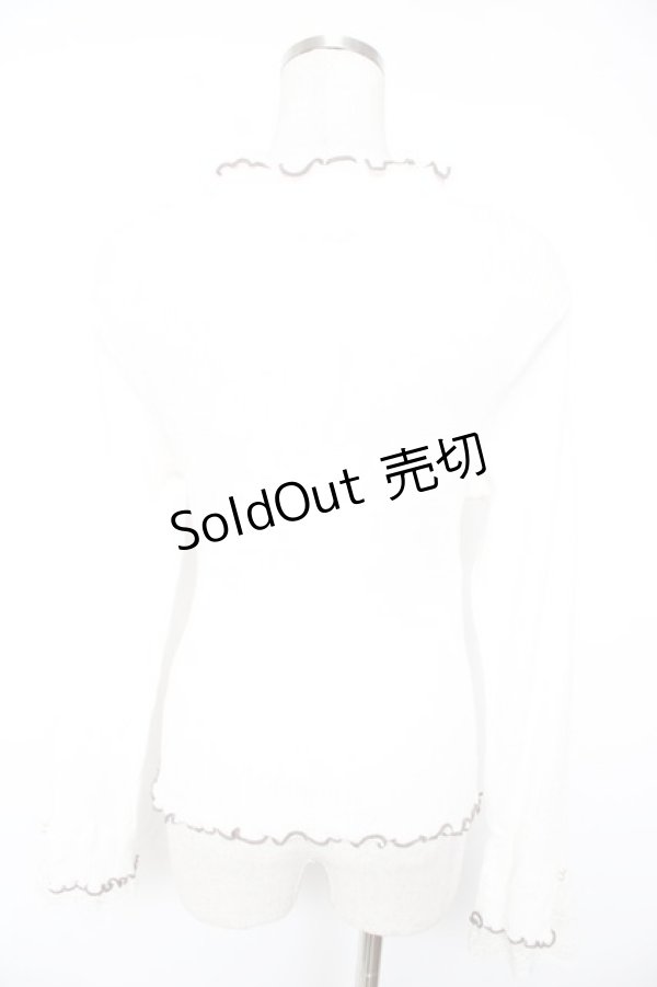 画像2: axes femme / 袖レースメローニットプルオーバー F 白 Y-25-12-23-019-AX-TO-SZ-ZS (2)