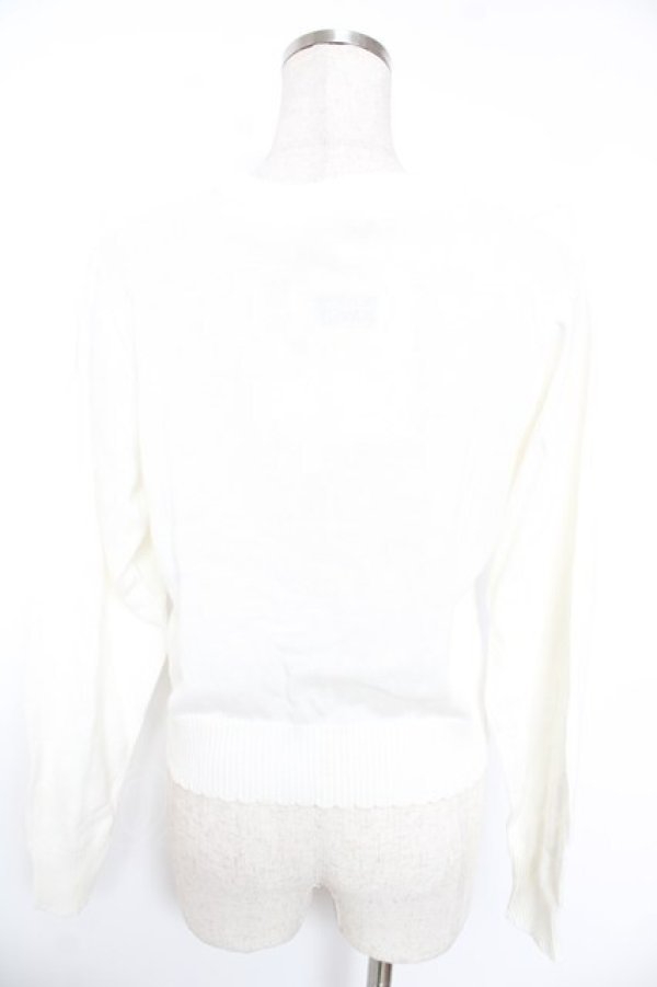 画像2: axes femme / バラ刺繍ブロッキングニット M 生成り Y-25-12-23-023-AX-TO-SZ-ZY (2)