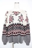 画像1: axes femme NOSTALGIE / 薔薇柄ニット  グレー Y-25-12-23-025-AX-TO-SZ-ZY (1)