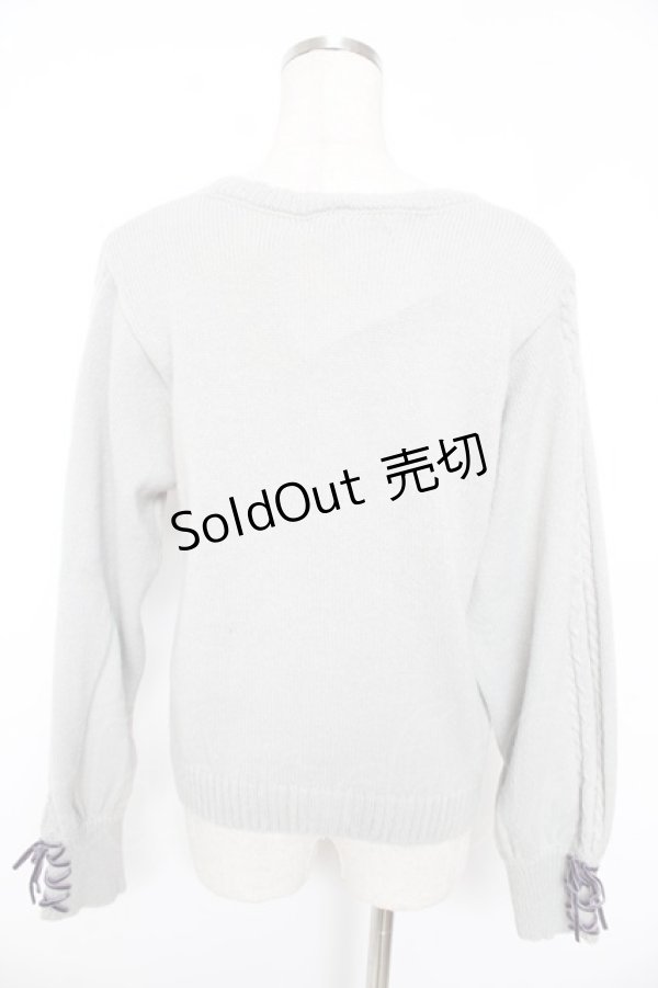 画像2: axes femme / ディテクティブ刺繍ニットカーディガン F グレー Y-25-12-23-026-AX-TO-SZ-ZS (2)