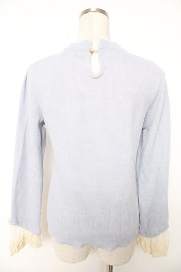 画像2: axes femme / バラモチーフカットプルオーバー M サックス Y-25-12-23-027-AX-TO-SZ-ZY (2)