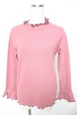 画像1: axes femme / 袖レース配色メローフリルプルオーバー F ピンク Y-25-12-23-036-AX-TO-SZ-ZY (1)
