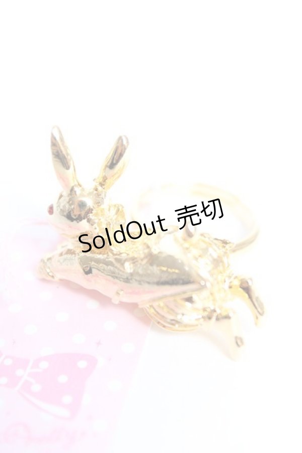 画像1: Angelic Pretty / Midnight Bunnyリング  ゴールド Y-25-12-25-001-AP-AC-SZ-ZY (1)