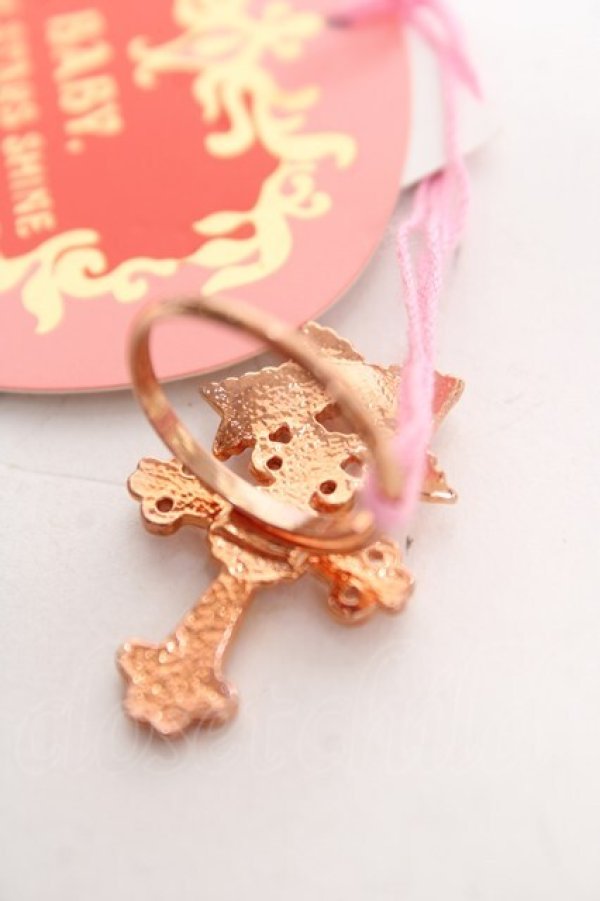 画像2: BABY, THE STARS SHINE BRIGHT / Juno’s Bouquetクロスリング  ピンクゴールド Y-25-12-25-005-BA-AC-SZ-ZY (2)