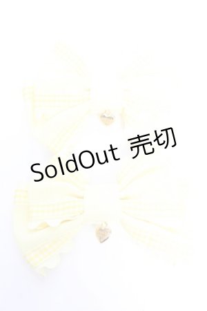 画像: Angelic Pretty / CuteギンガムグログランリボンクリップSet  イエロー Y-25-12-25-048-AP-AC-SZ-ZY