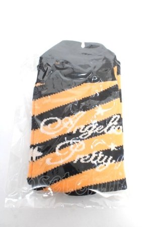 画像: Angelic Pretty / Borderクルー丈ソックス  オレンジ×ブラック Y-25-12-25-068-AP-ZA-SZ-ZY