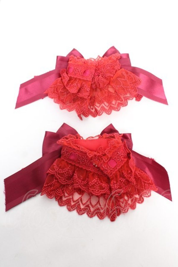 画像2: Angelic Pretty / お姫様レースカフス  ワイン Y-25-12-25-071-AP-ZA-SZ-ZY (2)
