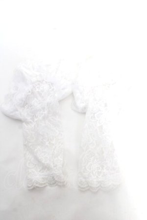 画像: MARBLE / モチーフ付き指先ボリュームレースグローブ  ホワイト Y-25-12-25-073-GO-ZA-SZ-ZY