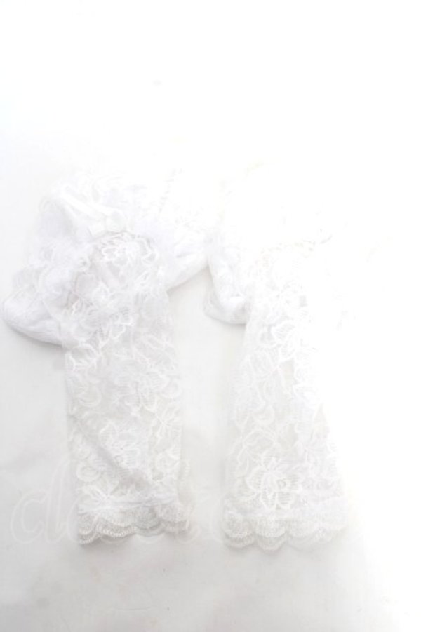 画像1: MARBLE / モチーフ付き指先ボリュームレースグローブ  ホワイト Y-25-12-25-073-GO-ZA-SZ-ZY (1)