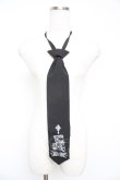 画像1: Amilige / Bandit Bear 刺繍ネクタイ  黒 Y-25-12-25-074-PU-ZA-SZ-ZY (1)
