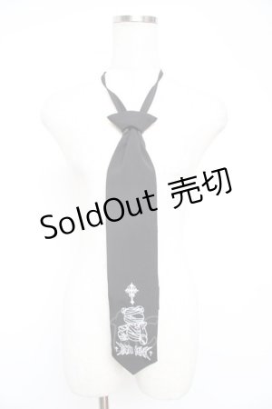 画像: Amilige / Bandit Bear 刺繍ネクタイ  黒 Y-25-12-25-074-PU-ZA-SZ-ZY