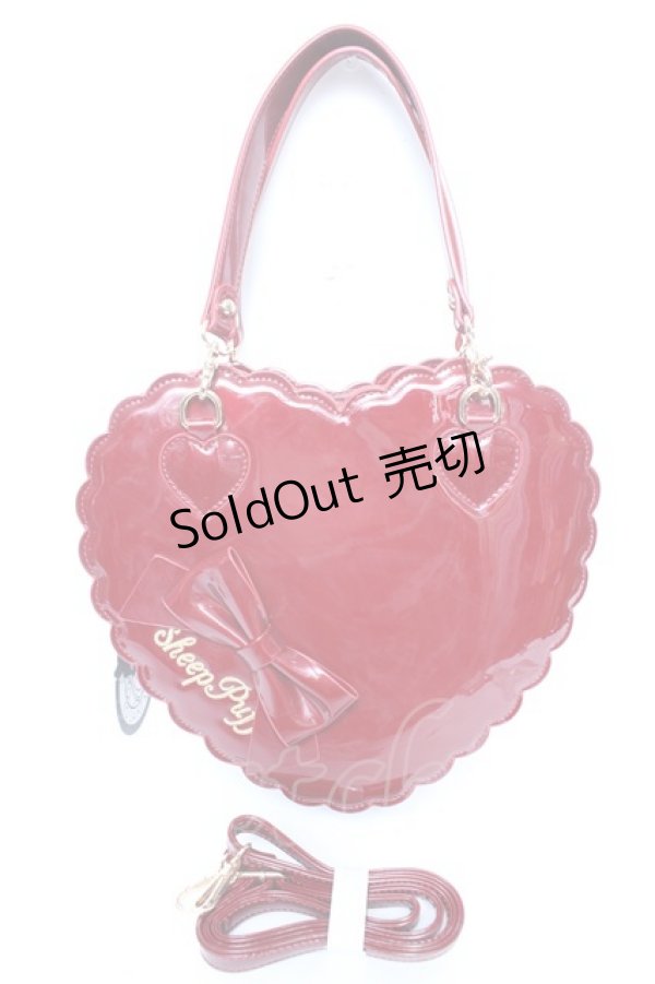 画像1: Snowdrop to Saint Maria / エナメルハートバッグ  ボルドー Y-25-12-25-080-LO-BG-SZ-ZY (1)