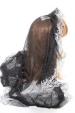 画像4: Moi-meme-Moitie / Rose Gardenレースベール&ケープ2Way  ブラック×ホワイト Y-25-12-25-087-MO-AC-SZ-ZY (4)