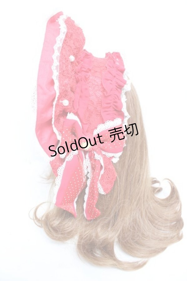 画像2: Angelic Pretty / Dramatic Heart ボンネット風カチューシャ  レッド Y-25-12-25-089-AP-AC-SZ-ZY (2)