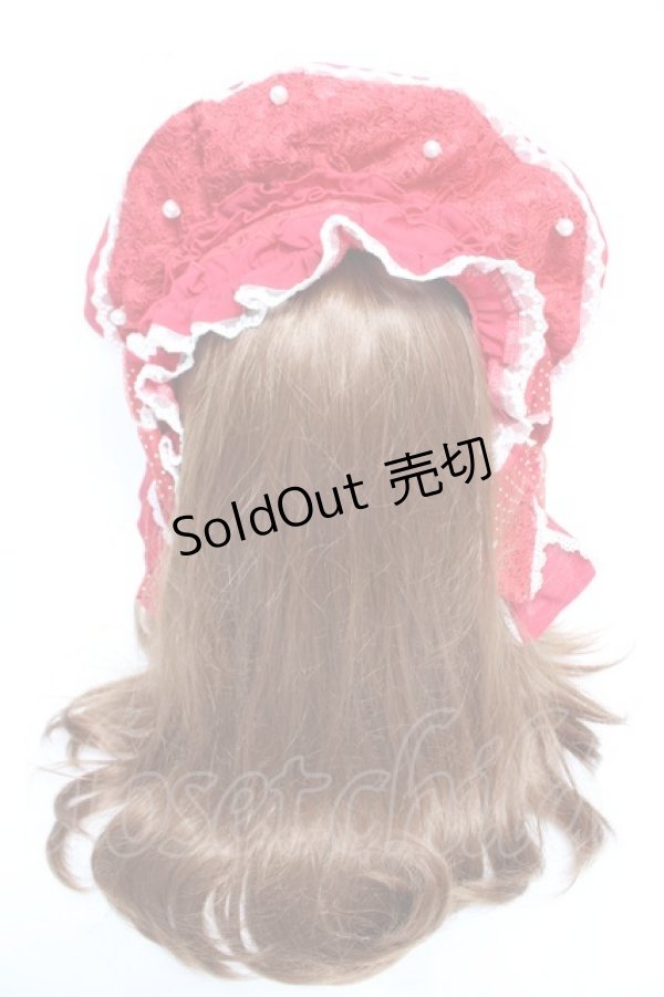画像3: Angelic Pretty / Dramatic Heart ボンネット風カチューシャ  レッド Y-25-12-25-089-AP-AC-SZ-ZY (3)