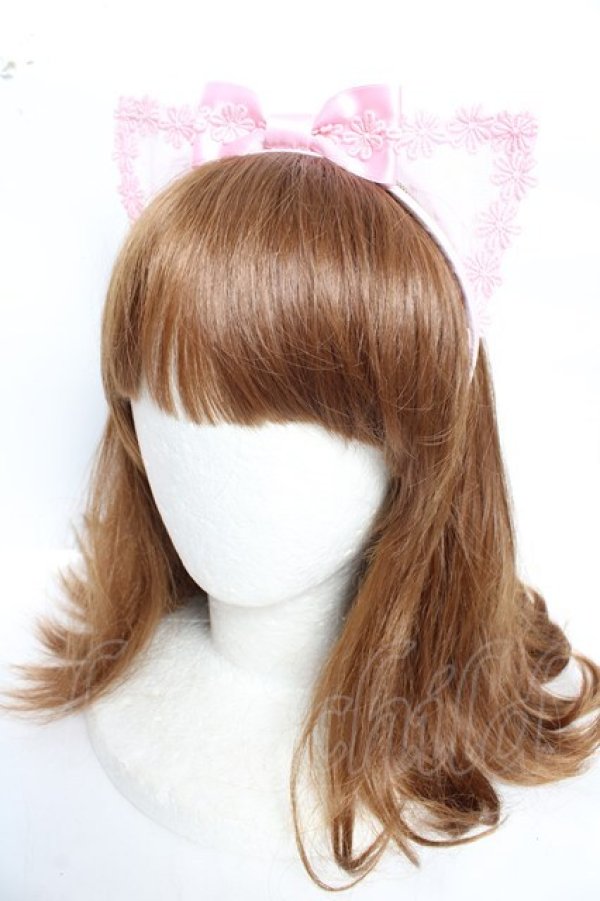 画像1: Angelic Pretty / Fleur Catカチューシャ  ピンク Y-25-12-25-092-AP-AC-SZ-ZY (1)