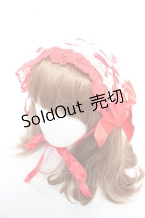 画像: Angelic Pretty / レースハートチャームバラレースヘッドドレス  レッド Y-25-12-25-094-AP-AC-SZ-ZY