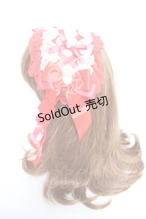 画像2: Angelic Pretty / レースハートチャームバラレースヘッドドレス  レッド Y-25-12-25-094-AP-AC-SZ-ZY (2)