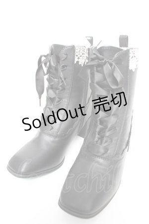 画像: axes femme / レースアップショートブーツ L 黒 Y-25-12-25-095-AX-SH-SZ-ZY