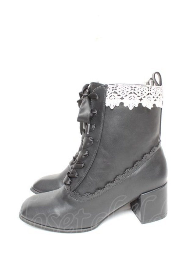 画像2: axes femme / レースアップショートブーツ L 黒 Y-25-12-25-095-AX-SH-SZ-ZY (2)