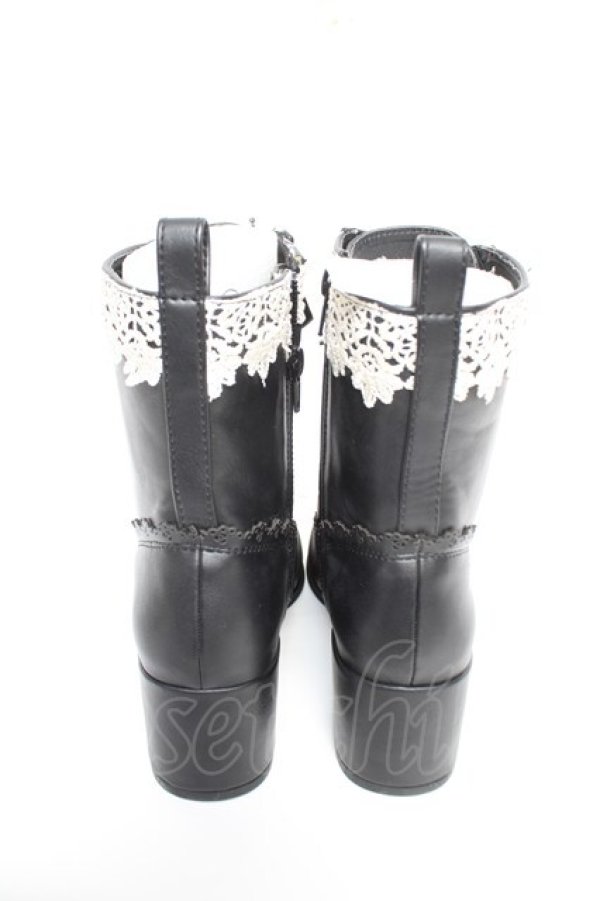 画像3: axes femme / レースアップショートブーツ L 黒 Y-25-12-25-095-AX-SH-SZ-ZY (3)