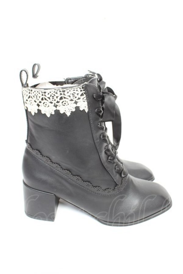 画像4: axes femme / レースアップショートブーツ L 黒 Y-25-12-25-095-AX-SH-SZ-ZY (4)