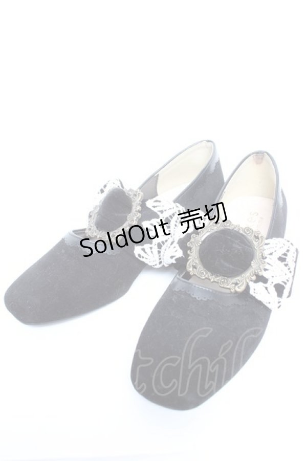 画像1: axes femme / ベロアリボンバレエシューズ L 黒 Y-25-12-25-096-AX-SH-SZ-ZT0131U (1)