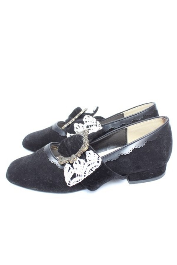 画像2: axes femme / ベロアリボンバレエシューズ L 黒 Y-25-12-25-096-AX-SH-SZ-ZY (2)