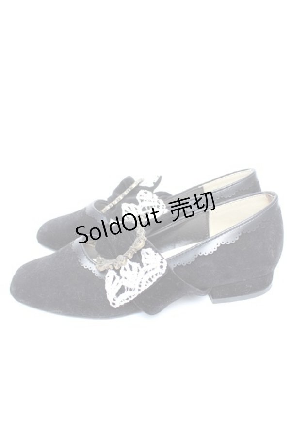 画像2: axes femme / ベロアリボンバレエシューズ L 黒 Y-25-12-25-096-AX-SH-SZ-ZT0131U (2)