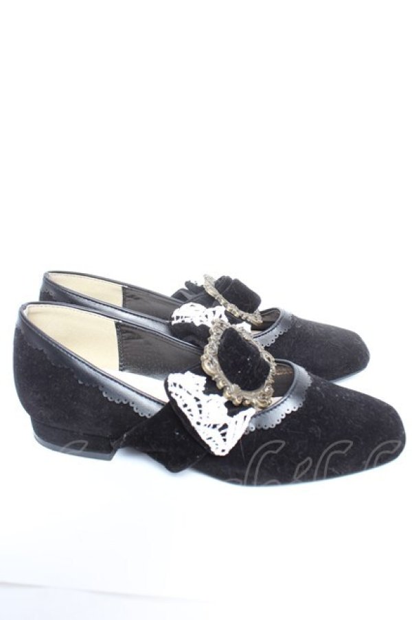 画像4: axes femme / ベロアリボンバレエシューズ L 黒 Y-25-12-25-096-AX-SH-SZ-ZY (4)