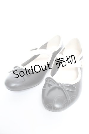 画像: axes femme POETIQUE / リボン付きフラットパンプス L 黒 Y-25-12-25-098-AX-SH-SZ-ZY