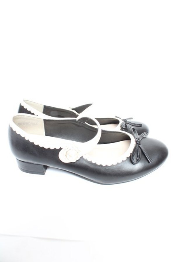 画像4: axes femme POETIQUE / リボン付きフラットパンプス L 黒 Y-25-12-25-098-AX-SH-SZ-ZY (4)