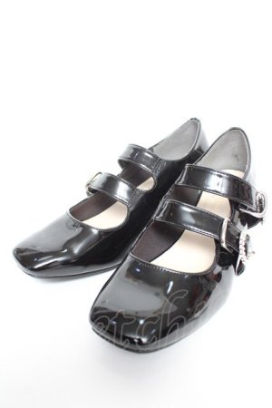 画像: axes femme POETIQUE / ビジューバックルパンプス L 黒 Y-25-12-25-101-AX-SH-SZ-ZY