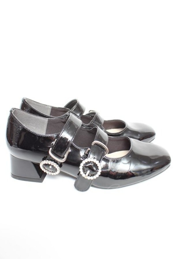 画像4: axes femme POETIQUE / ビジューバックルパンプス L 黒 Y-25-12-25-101-AX-SH-SZ-ZY (4)