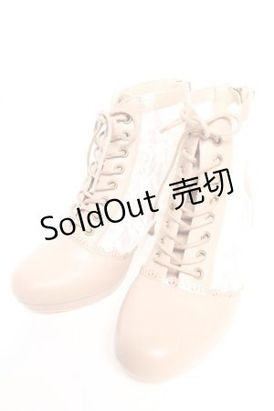 画像: axes femme / チュールレースアップブーツ M ベージュ Y-25-12-25-102-AX-SH-SZ-ZY