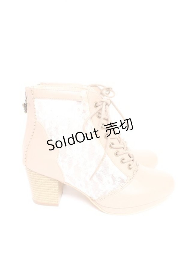 画像4: axes femme / チュールレースアップブーツ M ベージュ Y-25-12-25-102-AX-SH-SZ-ZY (4)