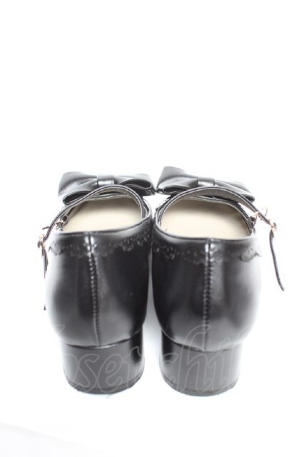 画像3: axes femme kawaii / ローヒールリボンパンプス L 黒 Y-25-12-25-104-AX-SH-SZ-ZY (3)