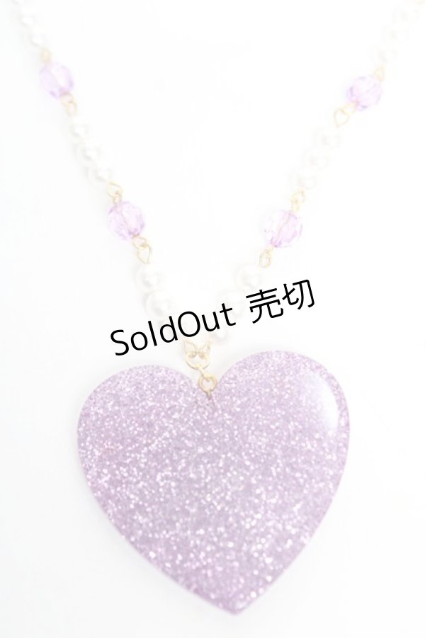 画像2: Angelic Pretty / Deco Heartネックレス  ラベンダー Y-25-12-25-012-AP-AC-SZ-ZY (2)