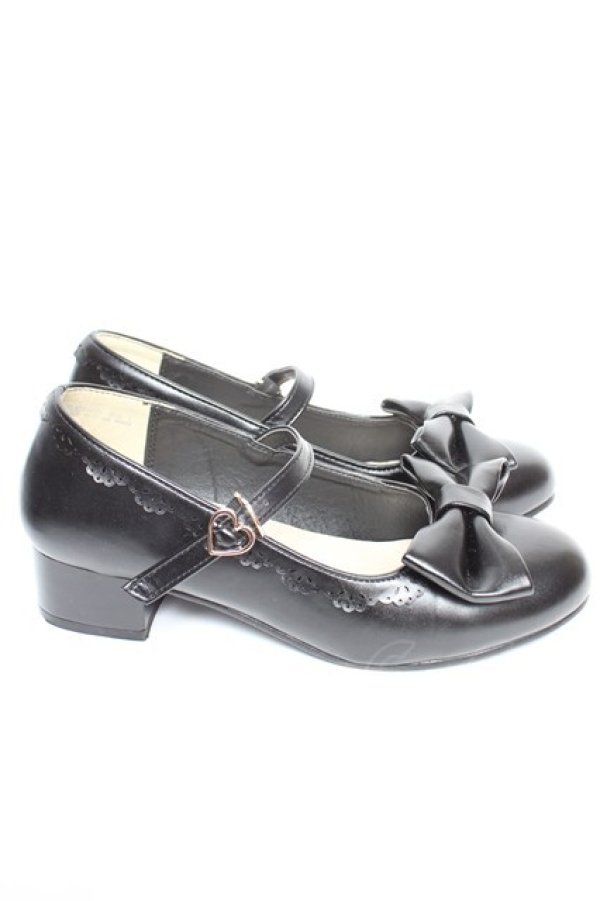 画像4: axes femme kawaii / ローヒールリボンパンプス L 黒 Y-25-12-25-104-AX-SH-SZ-ZY (4)