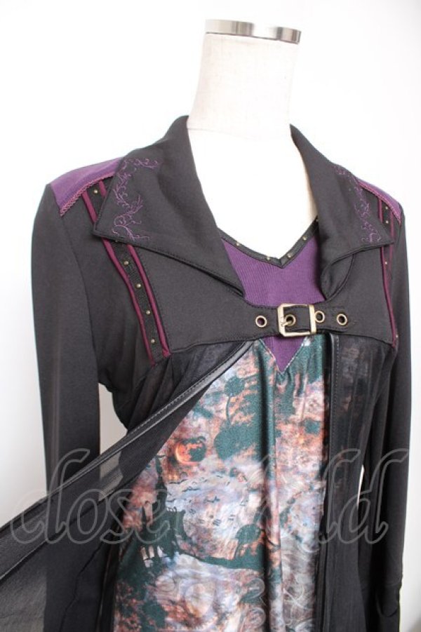 画像3: Ozz Croce / 衿付レイヤードロングトップス  黒 Y-25-12-25-108-OO-TO-SZ-ZY (3)