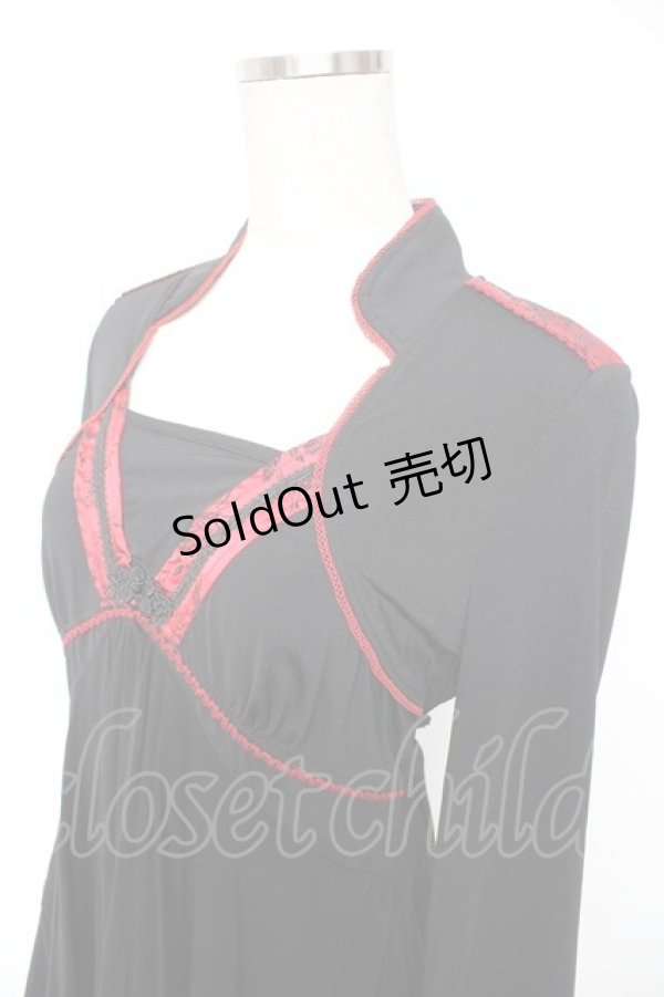 画像4: Ozz oneste / 刺繍入りチャイナワンピース  黒×赤 Y-25-12-25-110-OO-OP-SZ-ZY (4)