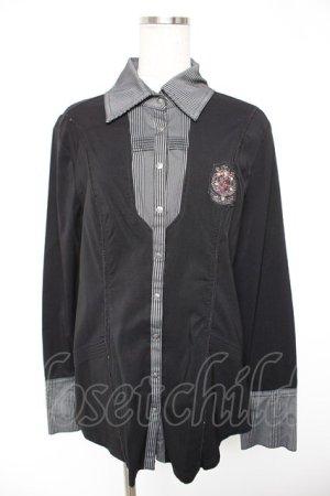 画像: Rozen Kavalier / エンブレム刺繍ブラウス  黒 Y-25-12-25-112-OO-BL-SZ-ZY