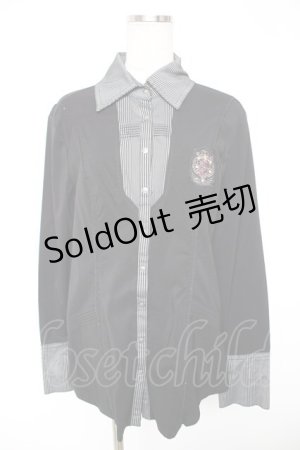 画像: Rozen Kavalier / エンブレム刺繍ブラウス  黒 Y-25-12-25-112-OO-BL-SZ-ZY