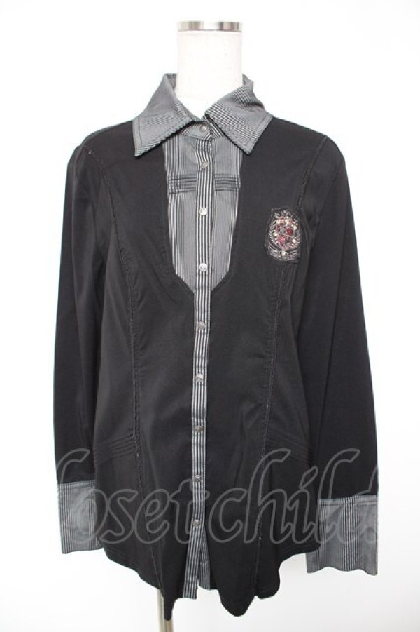 画像1: Rozen Kavalier / エンブレム刺繍ブラウス  黒 Y-25-12-25-112-OO-BL-SZ-ZY (1)