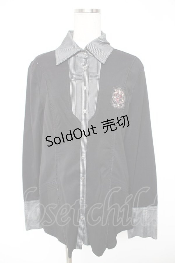 画像1: Rozen Kavalier / エンブレム刺繍ブラウス  黒 Y-25-12-25-112-OO-BL-SZ-ZY (1)