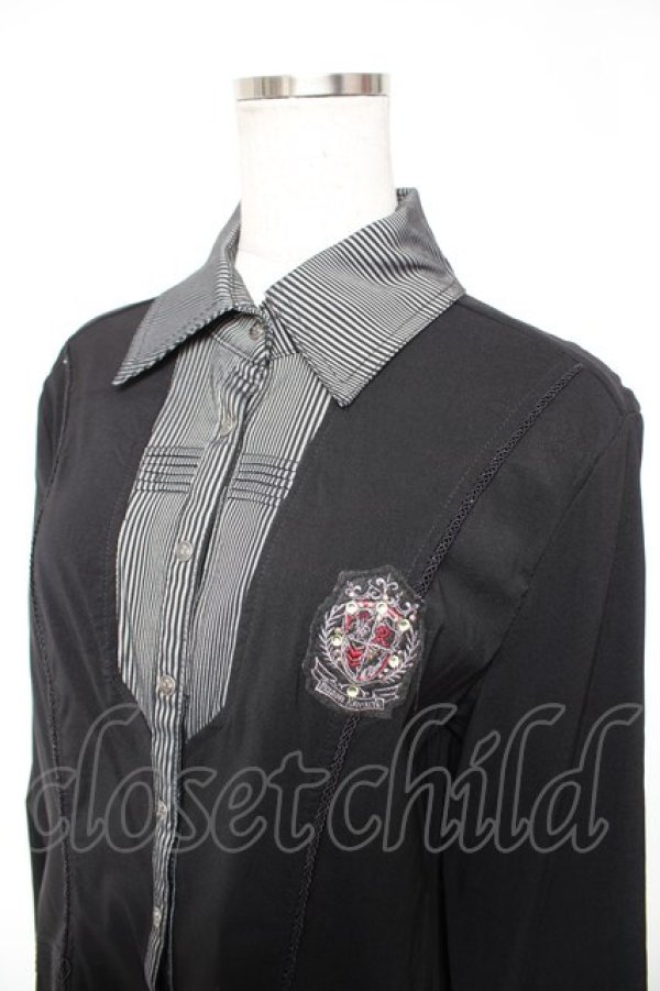 画像3: Rozen Kavalier / エンブレム刺繍ブラウス  黒 Y-25-12-25-112-OO-BL-SZ-ZY (3)