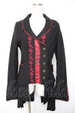 画像1: Ozz oneste / ジャガード×刺繍チャイナボタンジャケット  黒×赤 Y-25-12-25-113-OO-JA-SZ-ZY (1)