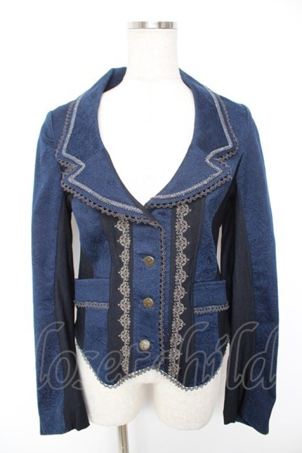 画像1: Ozz Croce / ジャガードptジャケット  青 Y-25-12-25-114-OO-JA-SZ-ZY (1)