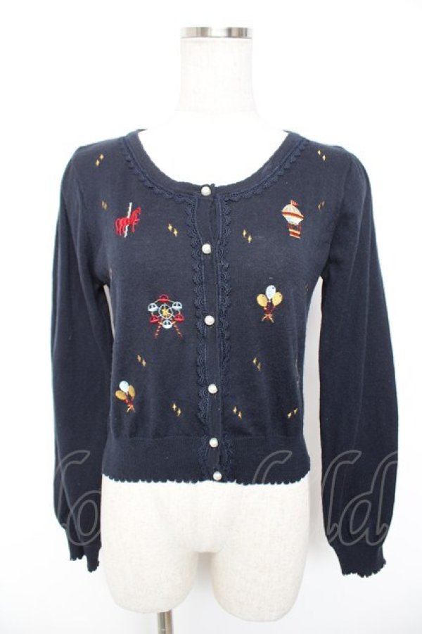 画像1: axes femme POETIQUE / 遊園地カーディガン M 紺 Y-25-12-25-119-AX-TO-SZ-ZY (1)